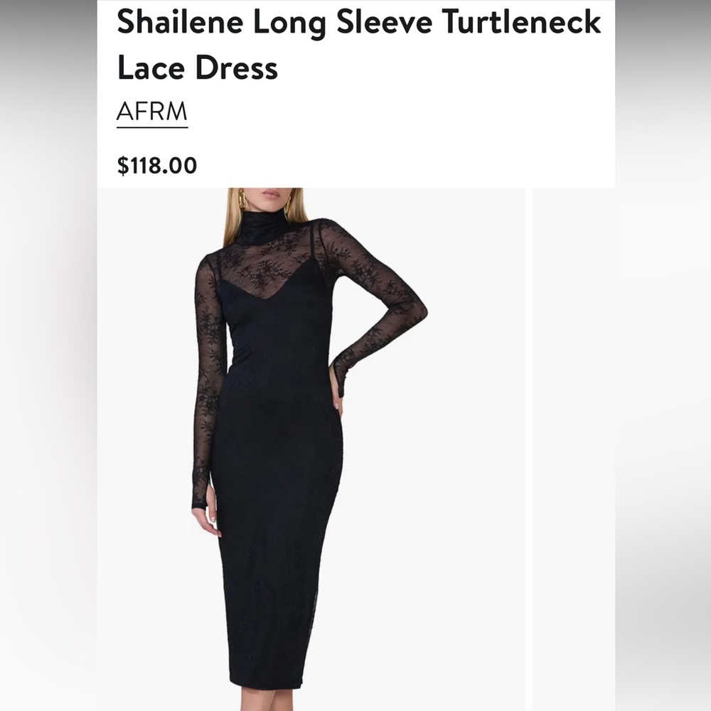 AFRM Shailene lace long sleeved turtleneck dresss